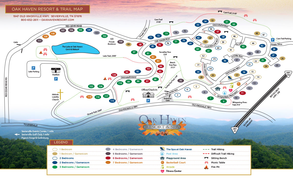 ohr_map_fall2017 Oak Haven Resort & Spa